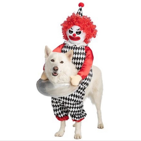 Thrills & Chills Halloween Scary Clown Dog & Cat Costume - Picture 2 of 6